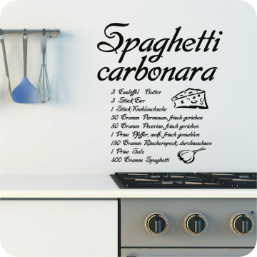 Wandtattoos | Wandtattoo Rezept Spaghetti Carbonara